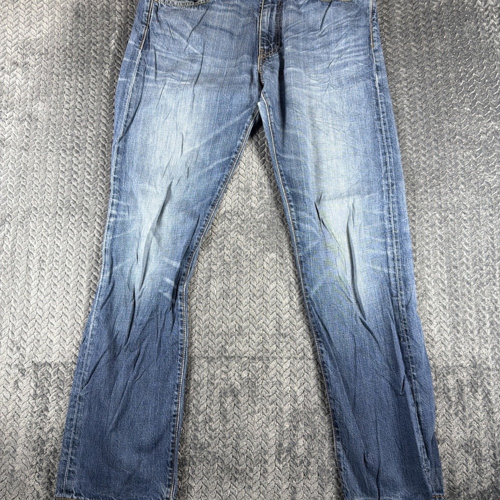 Levis 504 Jeans Mens 33x32 Blue Denim Faded Straight Leg Relaxed American Adult